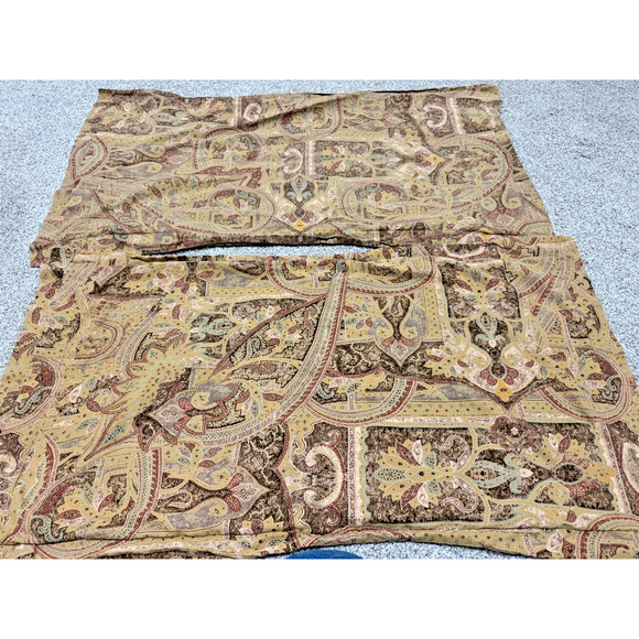 Set of 2 Ralph Lauren Bellosguardo Paisley KING Size Shams Tan Made in Italy - Picture 1 of 4